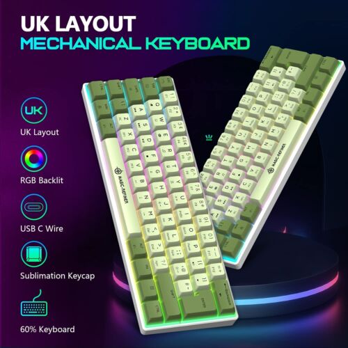 60% Wired Mechanical Keyboard Mixed Color,PBT Dye-Sub XDA Keycaps,RGB for Gamers - Picture 61 of 63