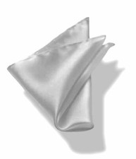  33 Club Room Men's Silver Solid Hanky Pocket Square Silk Handkerchief