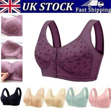 Image of Ladies Front Fastening Bra Cotton Lycra Non Wired Non Padded Soft Stretch Bra UK