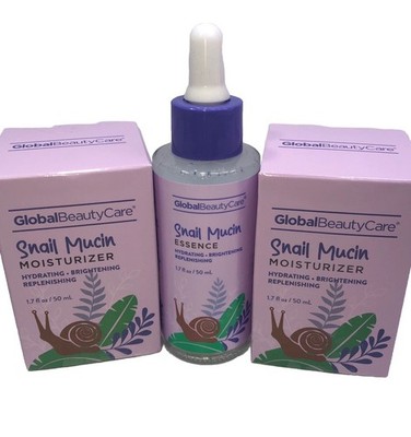 3pc Global Beauty Care Snail Mucin Moisturizer & Essence 2 of one & 1 of One