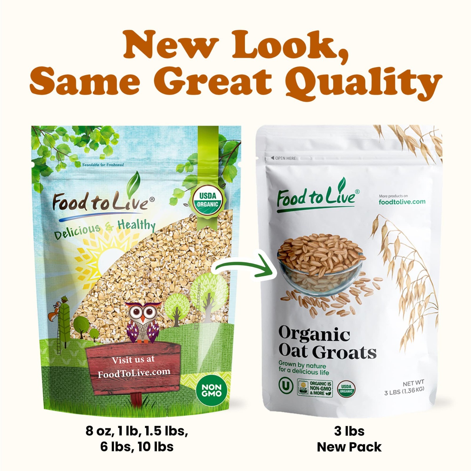 Organic Steel Cut Oats &mdash;  Non-GMO Cereal, Kosher, Vegan, Bulk &mdash; by Food to Live