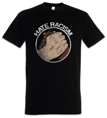 Hate Racism Herren T-Shirt Ebony Love Black Fist Fists Against No Borders No