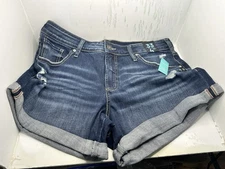 Silver Jeans Co Women's Mid Rise Luxe Stretch Boyfriend Shorts WR4 Indigo US:33