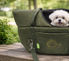Hundetasche Flugzeug AIR Lunch & Dinner oliv – Handgepäck für kleine Hunde Gr. L