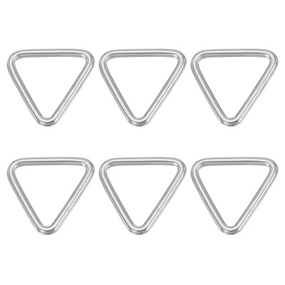 6 Stück 1 Zoll Metall Dreiecksringe 304 Edelstahl Dreiecksringe, 3 x 25 mm