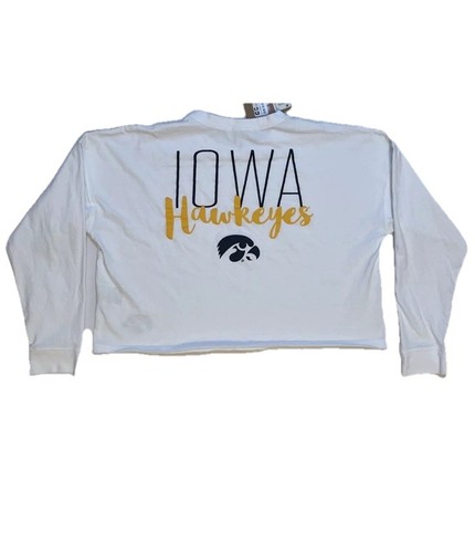 Camiseta blanca recortada de manga larga Iowa Hawkeyes NCAA para mujer talla M - Imagen 3 de 8