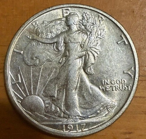 1917 Liberty Walking Half Dollar nice luster au-unc