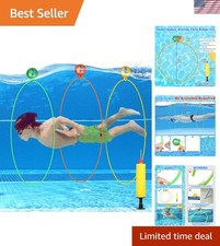 Colorful Pool Swim Thru Diving Rings for Kids - High Stability  Easy Inflation