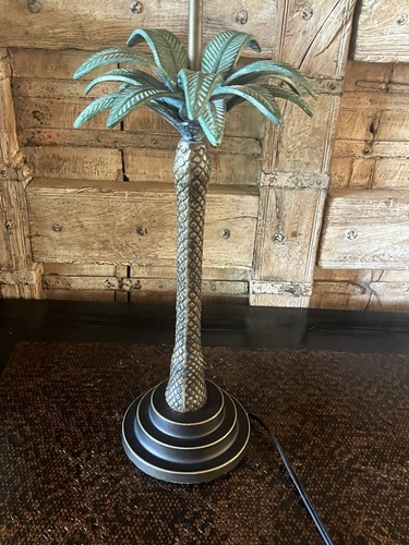 Vintage Rare Bombay Company Brass Palm Tree Table Lamp - No Shade - 22 inches - Picture 7 of 17