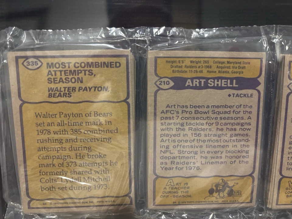 1979 Topps Rack Pack * Jack Tatum, HOF Walter Payton & Art Shell, Ferragamo RC - Image 4 of 4