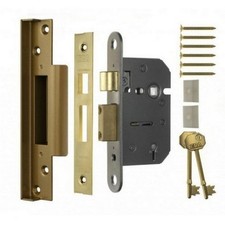 ERA Viscount 2.5" 5 Lever Mortice REBATED Sashlock Door Lock Brass 217-52