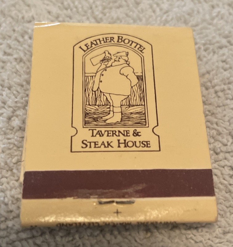 Leather Bottle Taverne & Steak House Cleveland & Columbus,Ohio Vintage Matchbook