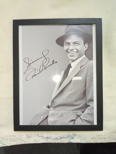Gerahmter Frank Sinatra handsigniert signed 8,5x11 Foto Nachdruck SCHNELLER KOSTENLOSER VERSAND - Bild 2 von 2