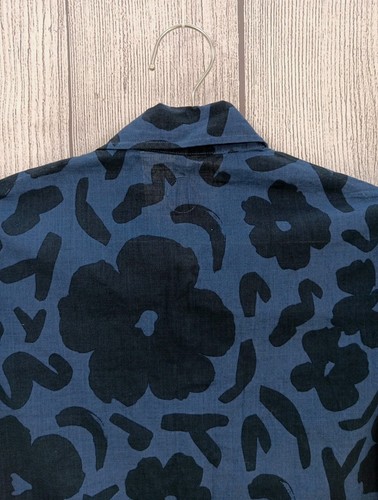 Common People Shirt Mens Small Navy Blue Scott Floral Hawaiian Camp 100% Cotton - Picture 6 of 10