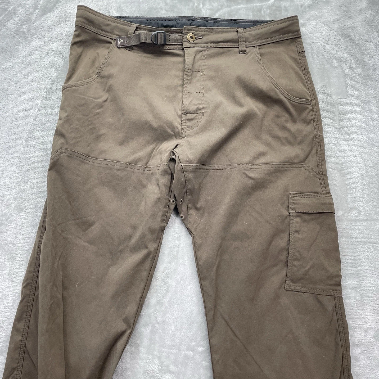 PRANA Pants Men's largex32 straight trail Stretch Hiking Fishing Zion belted