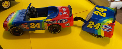 #24 Jeff Gordon RCCA pedal car w/ trailer 1957 Bel Air Gearbox pedal car