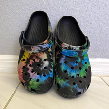 Crocs Men’s Tie-Dye Classic Clog Sandal Multicolor/Black US 11 Standard