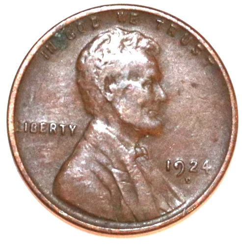 1924-D Lincoln Wheat Cent - Brown - Extra Fine - #5052C8 FREE SHIPPING