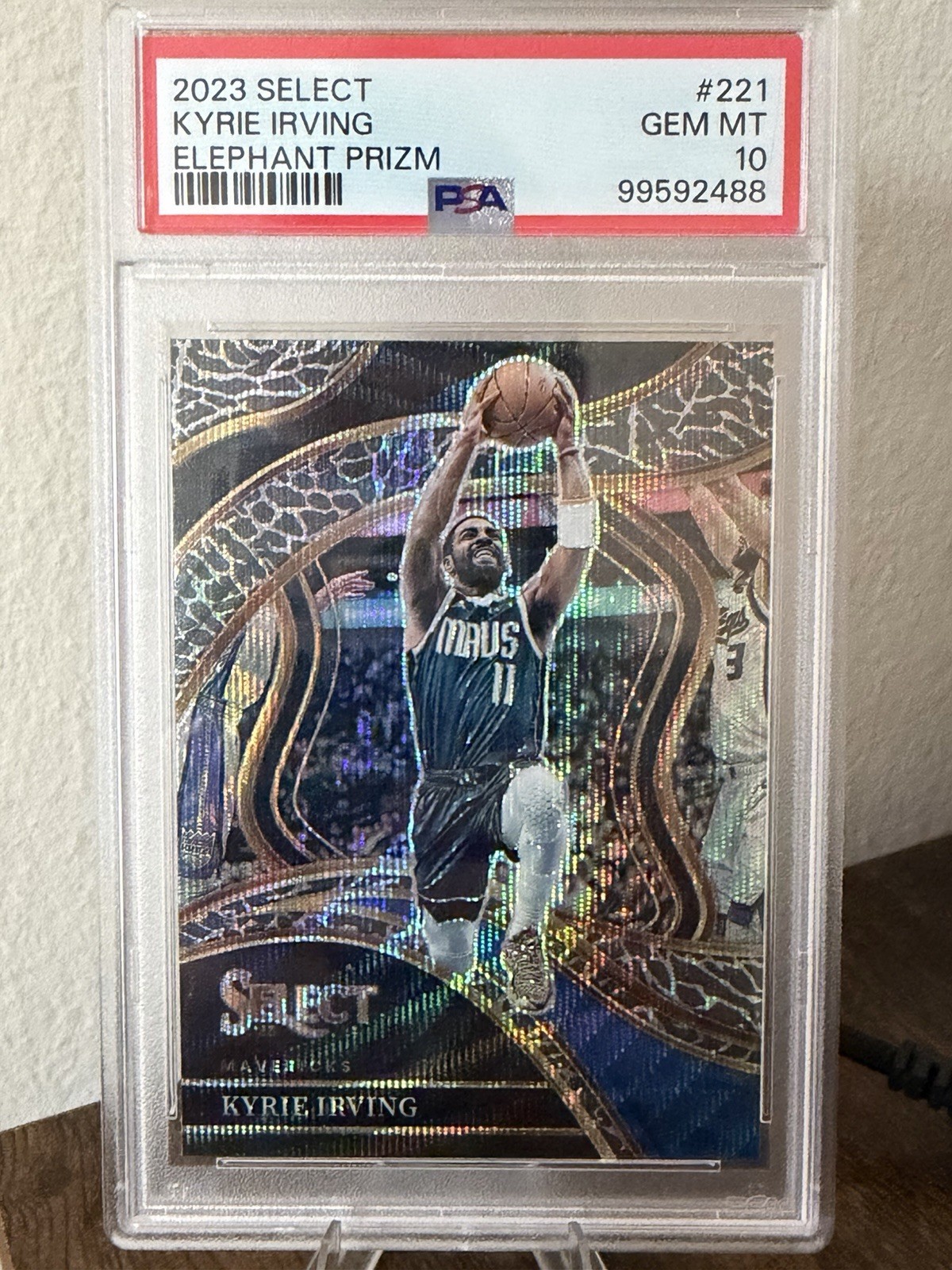 Panini 2023-24 Select Courtside Elephant Prizm Kyrie Irving #221 PSA 10