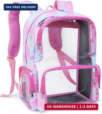 Backpack Heavy Duty,18'' Large Clear Backpack with Multiple Pockets for College