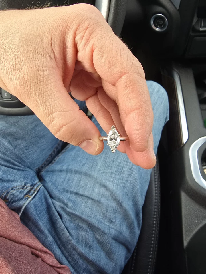 1.5 Carat Marquise F/Vvs2 Engagement Diamond Ring - Image 4 of 4