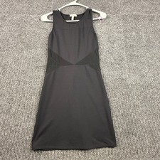 Leith Womens XS Black Sleeveless Mesh Panel Bodycon Mini Dress - See pictures