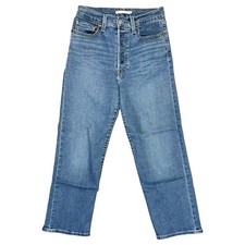 Levi  s Jeans Women  s Size 27 Blue Ribcage Straight Ankle Button Fly 27x26