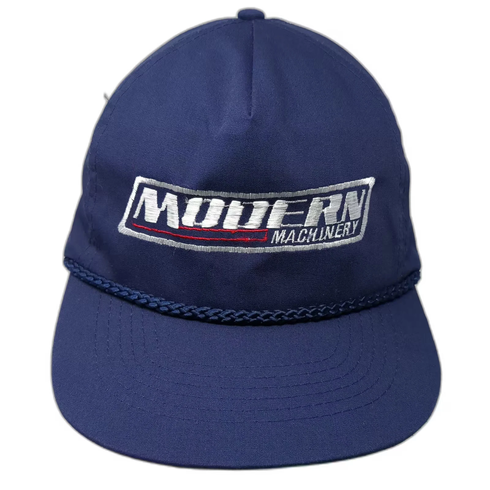 KC Modern Machinery 5 Panel Hat Blue White One Size Snapback Rope Embroidered