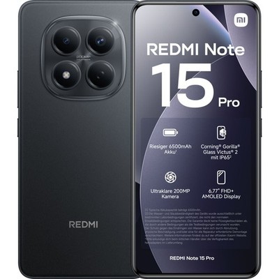 Xiaomi REDMI Note 15 Pro 256 GB Black Dual SIM Smartphone Handy Mobiltelefon