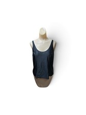 Vintage Bali Black Nylon Spandex Chemise Lingerie Camisole Top Size Large
