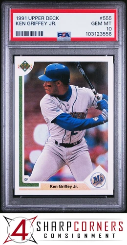 1991 UPPER DECK #555 KEN GRIFFEY JR. MARINERS HOF PSA 10