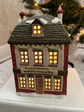 DEPT. 56 DICKENS FEZZIWIG'S WHSE BOX LABEL #6500-5 BASE A CHRISTMAS CAROL 1986