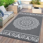 Outdoor Rug Reversible Plastic Straw Rug Floor Mat for RV, Backyard, Deck,Picnic