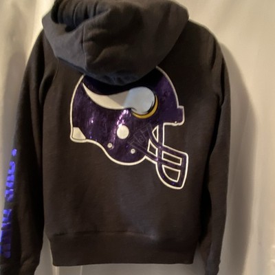 Victoria s Secret PINK NFL Minnesota Vikings Full Zip Faux Fur Lined Hoodie S