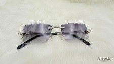 Classic Black Iced Out Moissanite Diamond Sunglasses Hip Hop Rapper Bling Shades