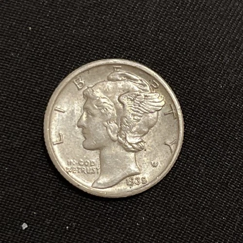 1935 S Mercury Dime Uncirculated 90% Silver  AU / BU