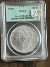 1886 MORGAN SILVER DOLLAR PCGS MS63 OGH (Old Green Holder)