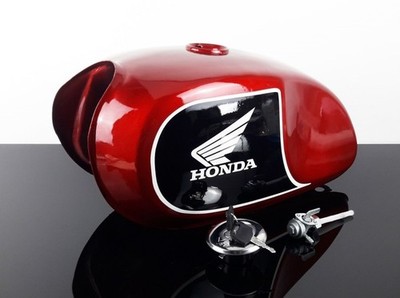 Motorrad Cafe-Racer Tank, universal, rot metallic für Honda Custom Cafe-Racer