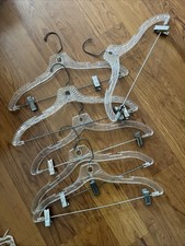 Lot of 6 Vintage Starburst Prism Clear Plastic Clothes Hangers Midcentury