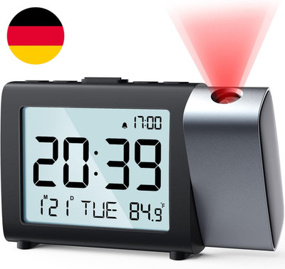 Projektion Digitaler Wecker: Digital Alarm Clock Mit Temperatur Datum 12/24H Ein