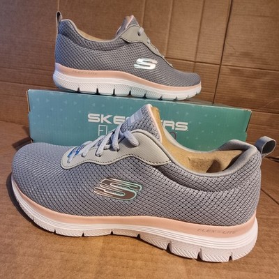 Skechers Flex Appeal 4.0 Damen Sneaker Air-Cooled Memory Foam UK7 - Grau/Pink