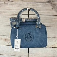 Christian Lacroix Jasper Barrel Denim Satchel Cornflower Blue