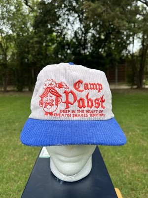 Vintage Pabst Blue Ribbon “Camp Pabst” Corduroy SnapBack Hat Cap
