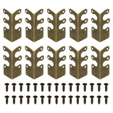 10 Pcs Baseboard Corner Protectors, Metal Edge Cover with Screws, Bronze