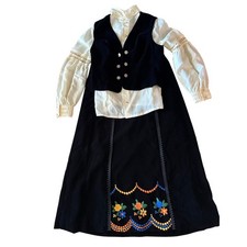 Vintage Folk Velvet Embroidered Skirt Shirt Waistcoat Germany Traditional Tracht Vintage Folk Velvet Embroidered Skirt Shirt Waistcoat Germany Traditional Tracht - Image 1