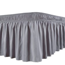 Elastic Bed Skirt Ruffled Bed Base Wrap Around Bed Valance Sheet Frame Decor UK