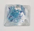 Vintage Art Glass Paperweight Blue Swirl In Clear Glass Pyramid 2.25" — photo 6
