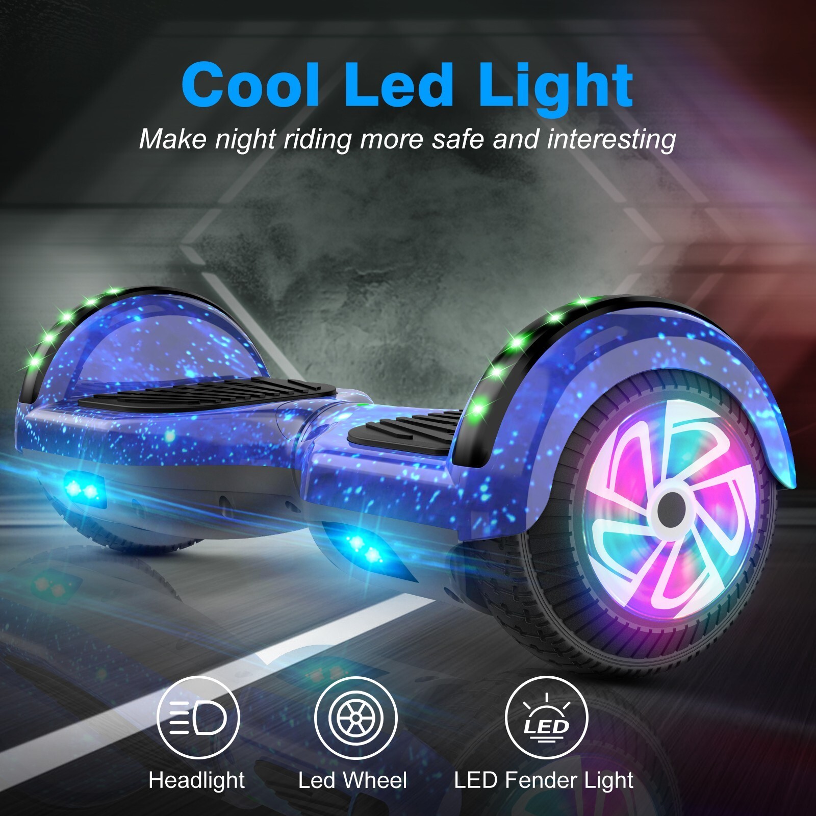 Electric Hoverboard & Hoverkart GO Kart Self-Balance Scooter Bluetooth Music LED