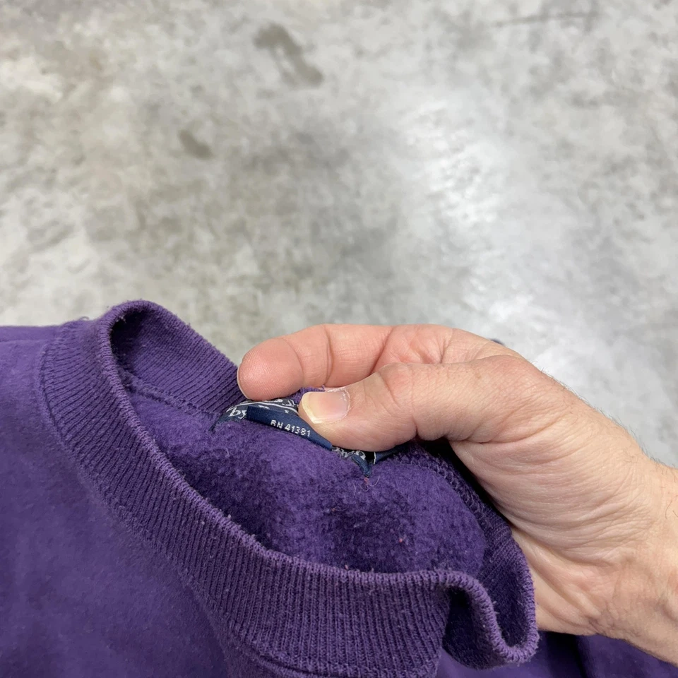 Sudadera De Colección Polo Ralph Lauren Para Hombres XL Púrpura Cuello Redondo Rojo Pony EE. UU. 90s Foto 4 de 4