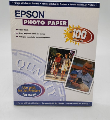 Epson Glossy Finish Photo Paper 8.5  X 11  Ink Jet Printer 100 Sheets #41864 NEW